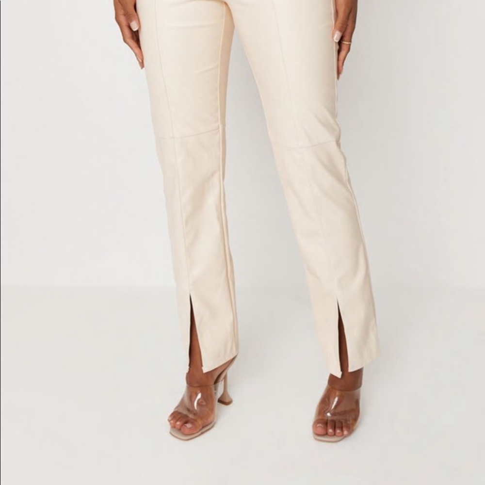 Faux leather trousers